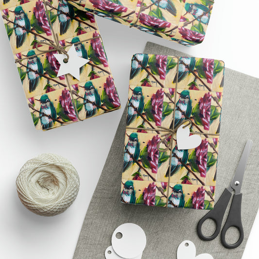 Hummingbird on a Rose Bush (3 Sizes) Wrapping Papers