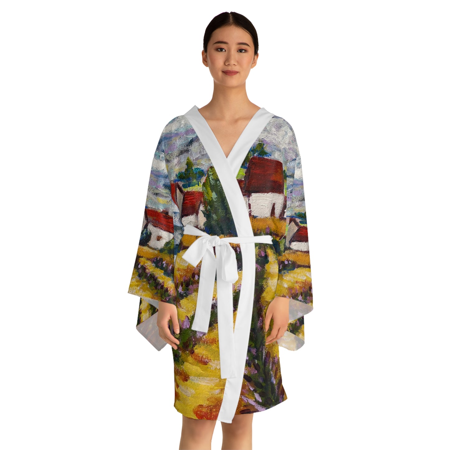 Kimono Robe-Charming Cotswolds Lavender Farm --Romantic Gift for Her