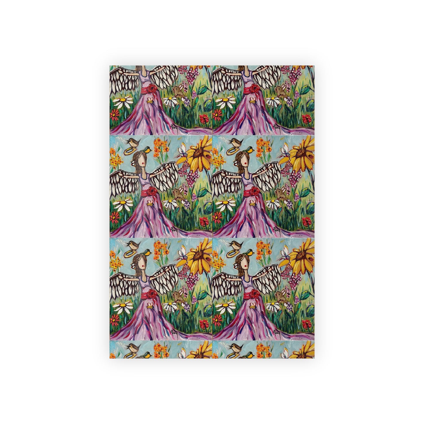 Garden Angel  Smaller Print Gift Wrapping Paper Rolls, 1pc Wedding Mom Friend Holiday giftwrap