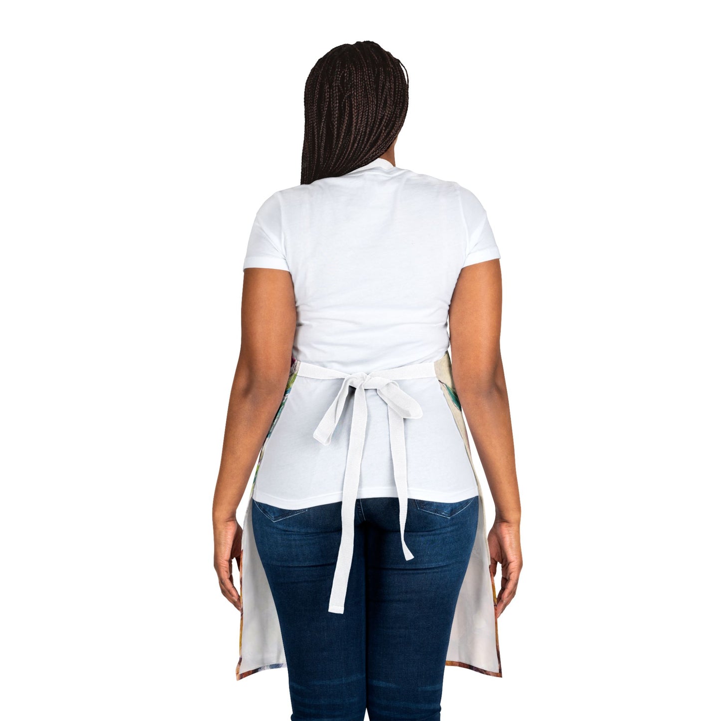 Whimsical Hummingbird in Salvia Blossoms Art Apron — "Choose Your Straps"