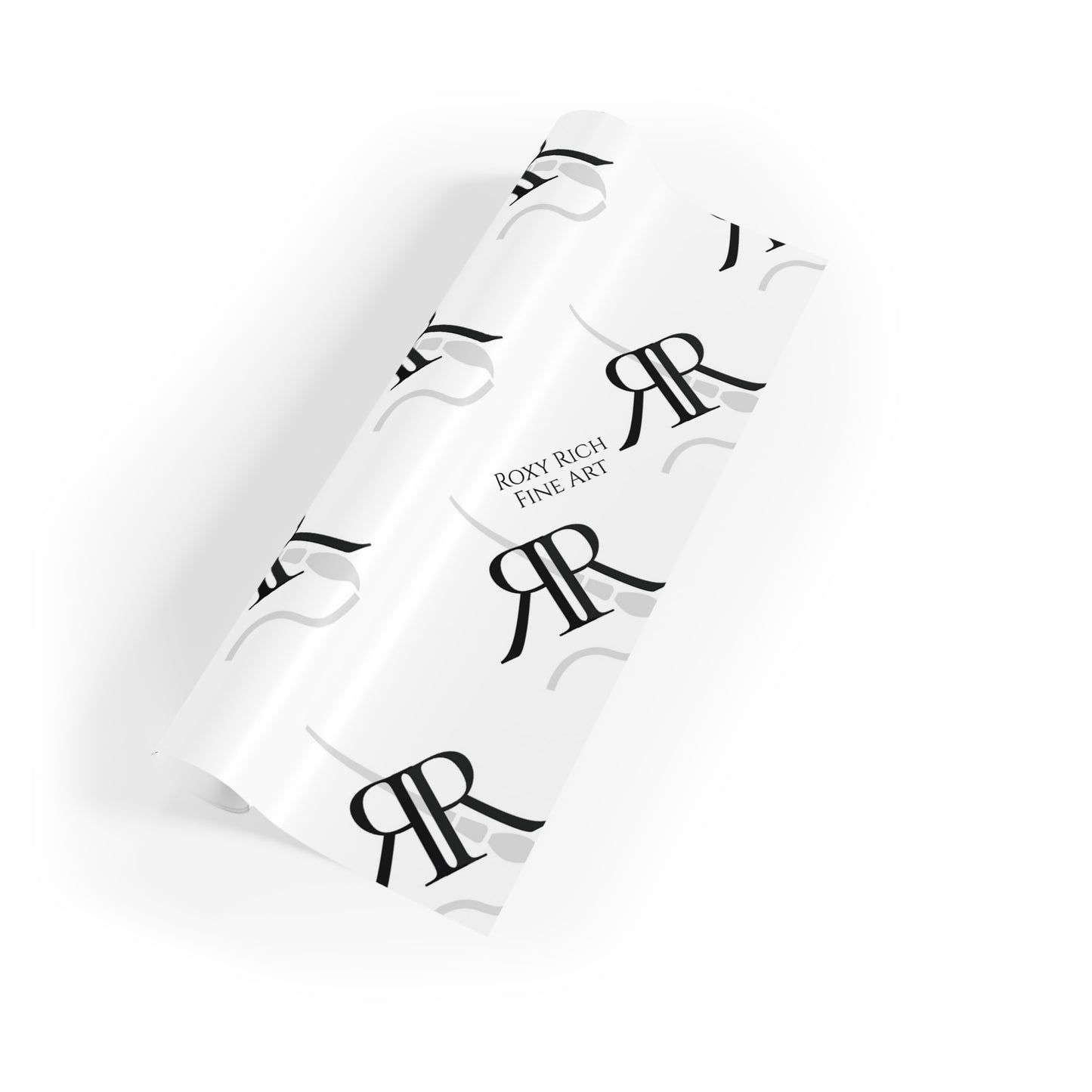 Papel de regalo Roxy Rich Double R con logotipo de pincel para rollos de papel de regalo impresos artísticos, 1 unidad