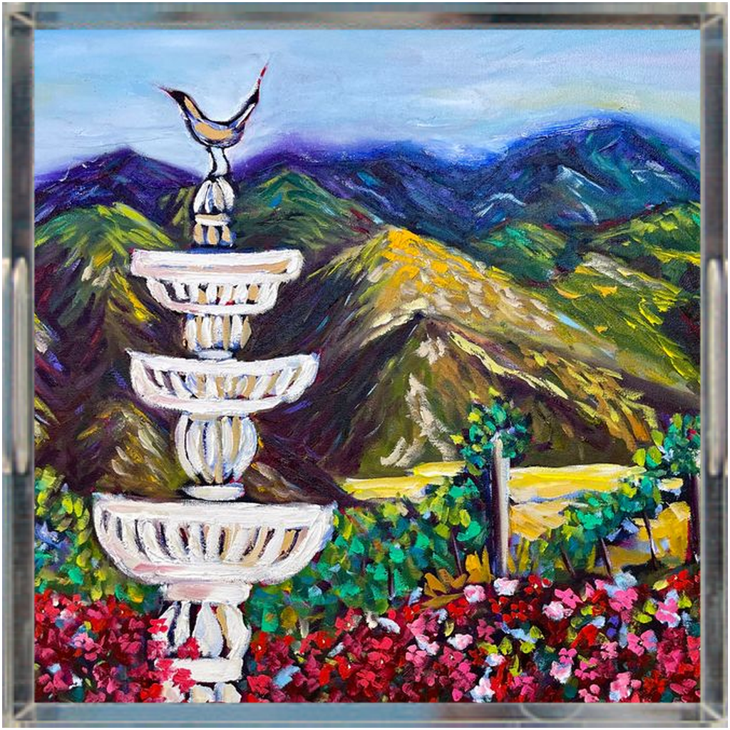 Fountain Vista at GBV Winery Acrylic Tray