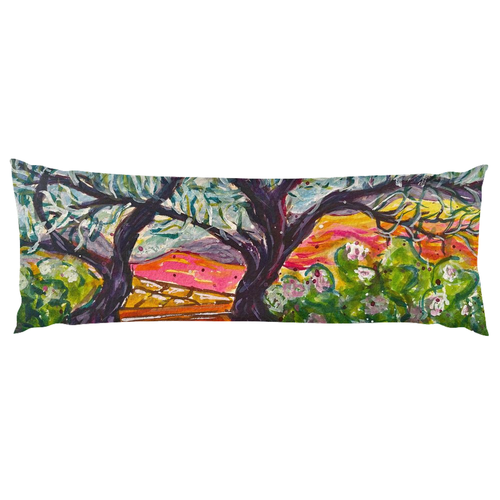 Windy Trees in Wine Country Body Pillow