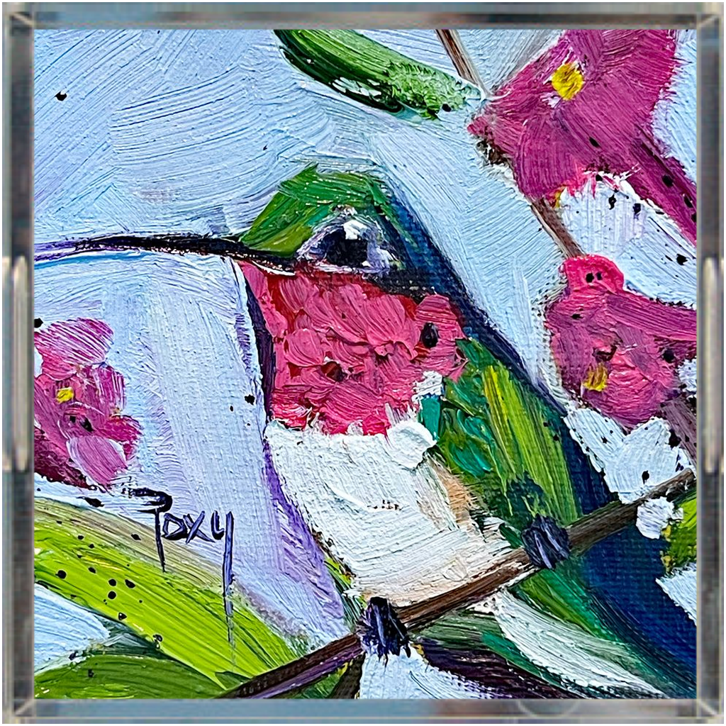 Pink Pretties Hummingbird Acrylic Tray