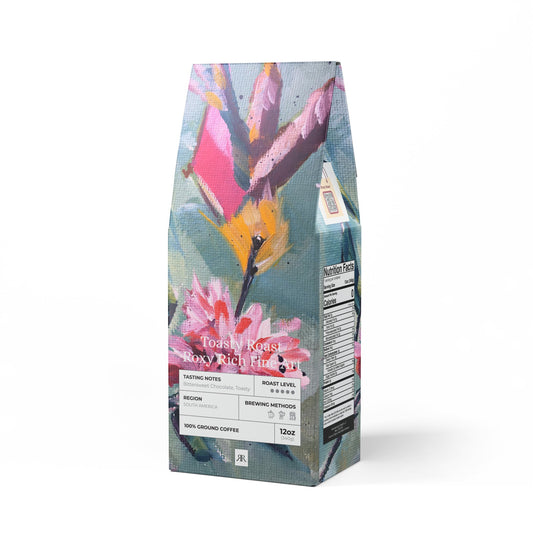 Pink Hummingbird Pink Flower- Toasty Roast Coffee 12.0z Bag
