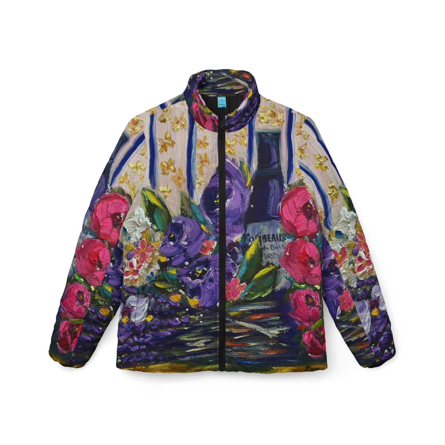 Women's Puffer Jacket - Roxy Rich Fine Art -Corbeaux Wine & Lavender