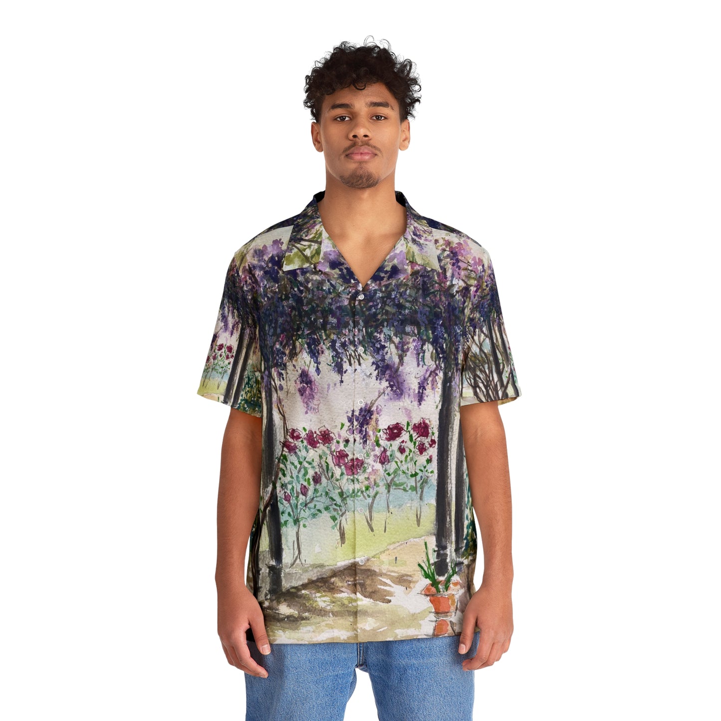 Men's Hawaiian Shirt- Wisteria at Somerset Winery