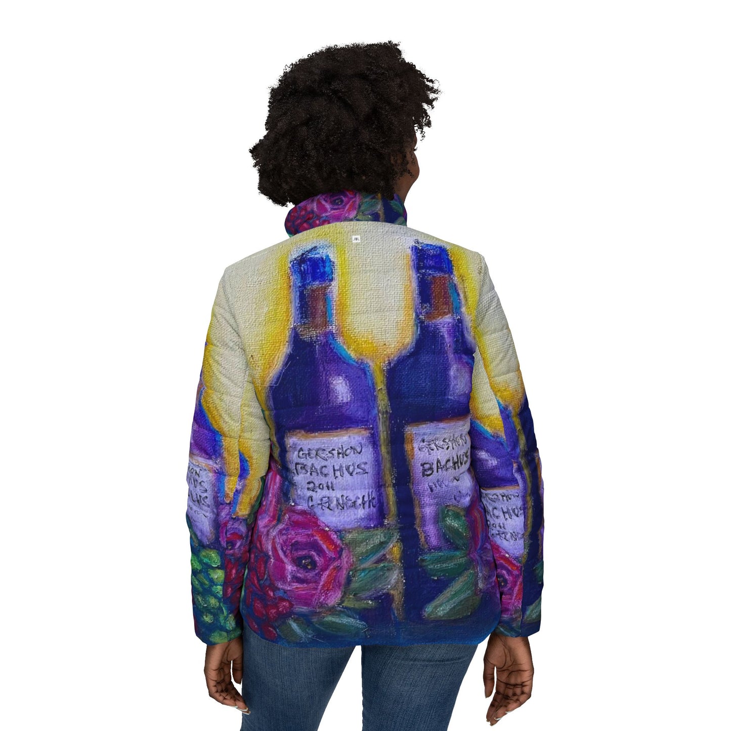 Women's Puffer Jacket - Roxy Rich Fine Art -GBV Wine and Roses