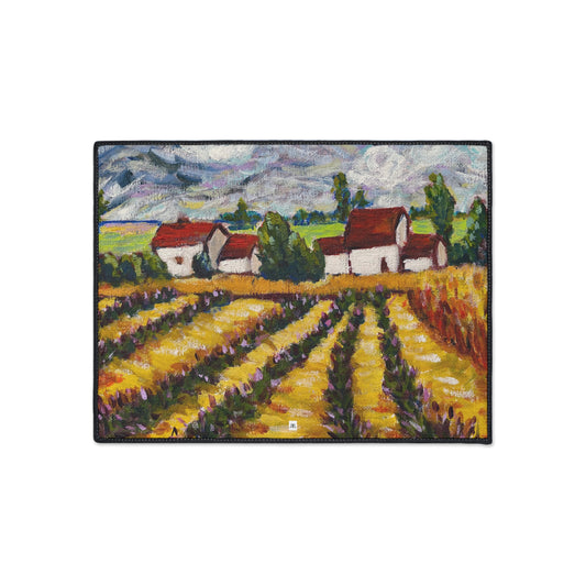Heavy Duty Floor Mat-Charming Cotswolds Lavender Farm