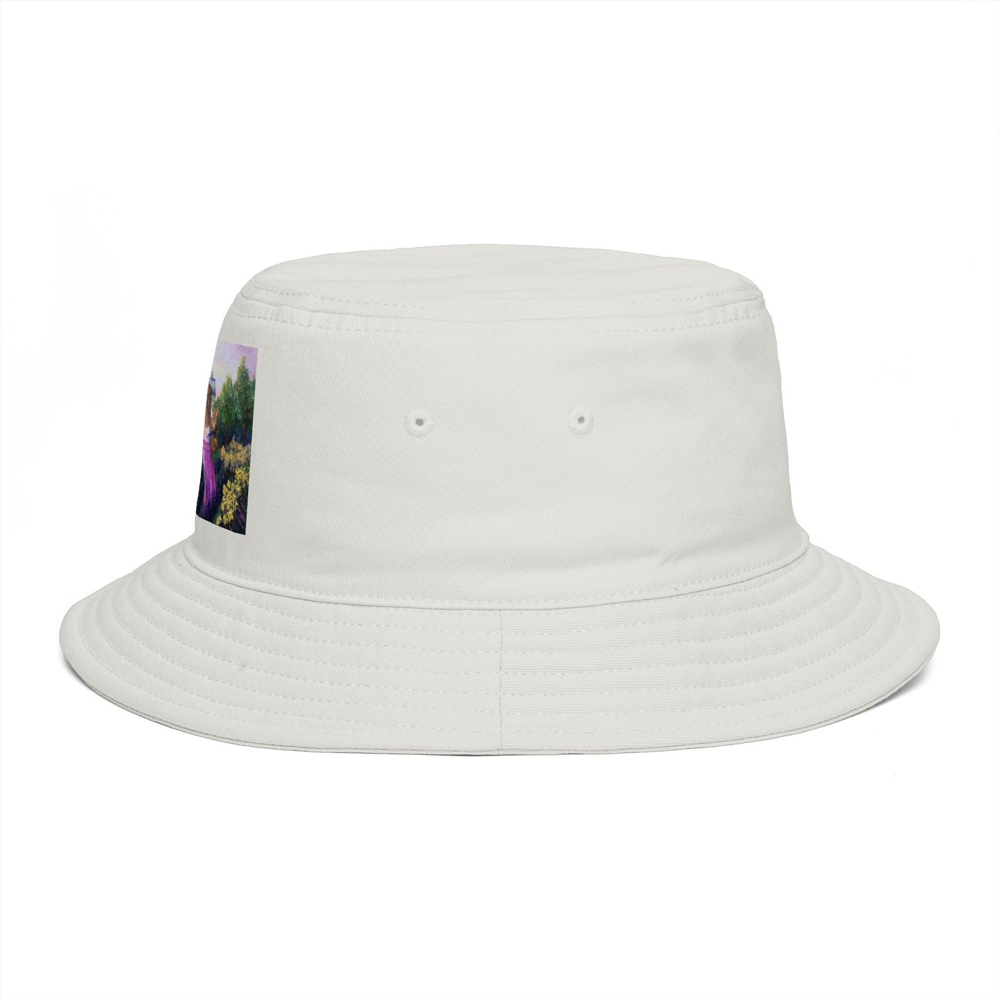 Roxy Rich Fine Art -Girl in a Lavender Field - Stylish Durable Bucket Hat