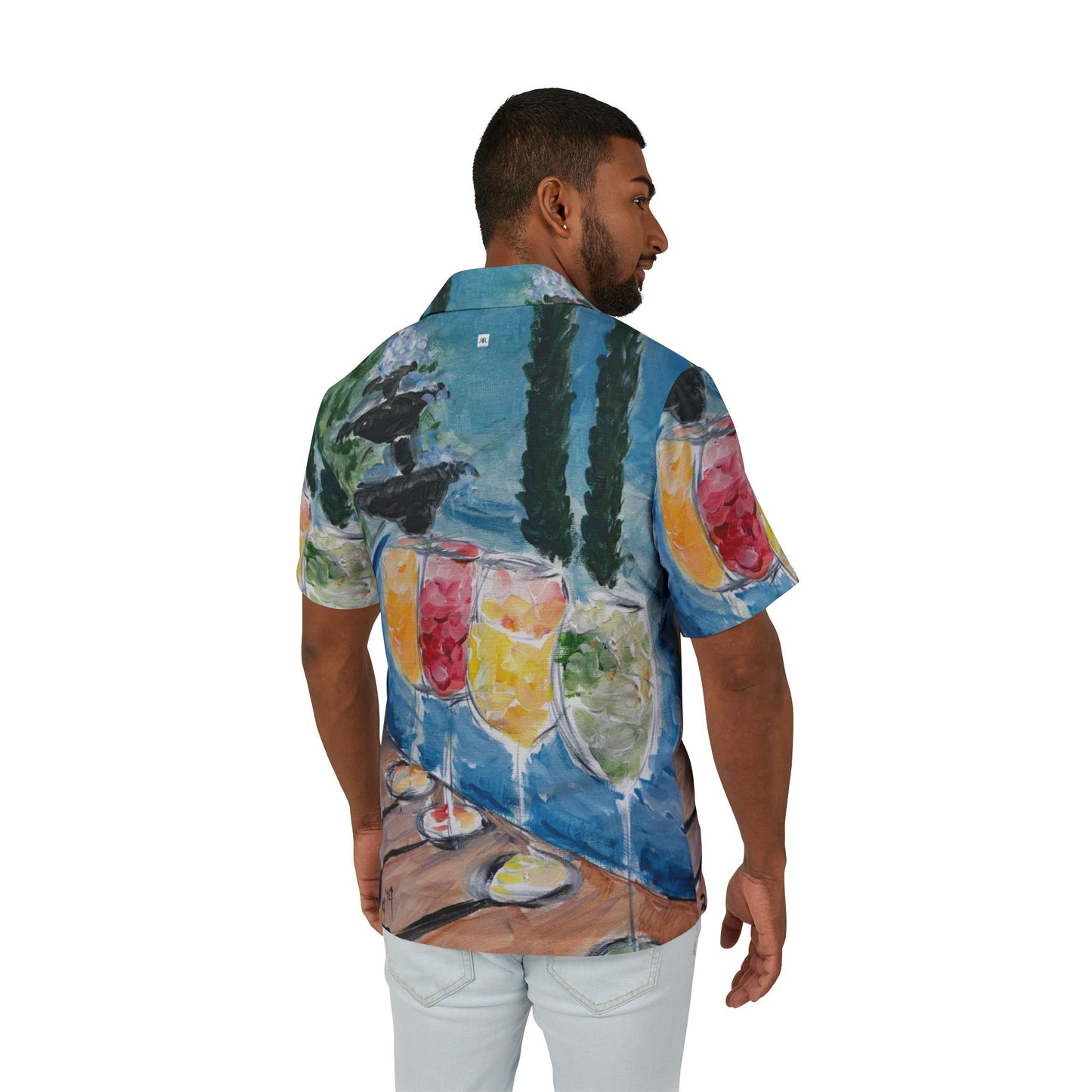 Men's Hawaiian Camp Shirt (AOP)- Wine Cocktails at Lorimar