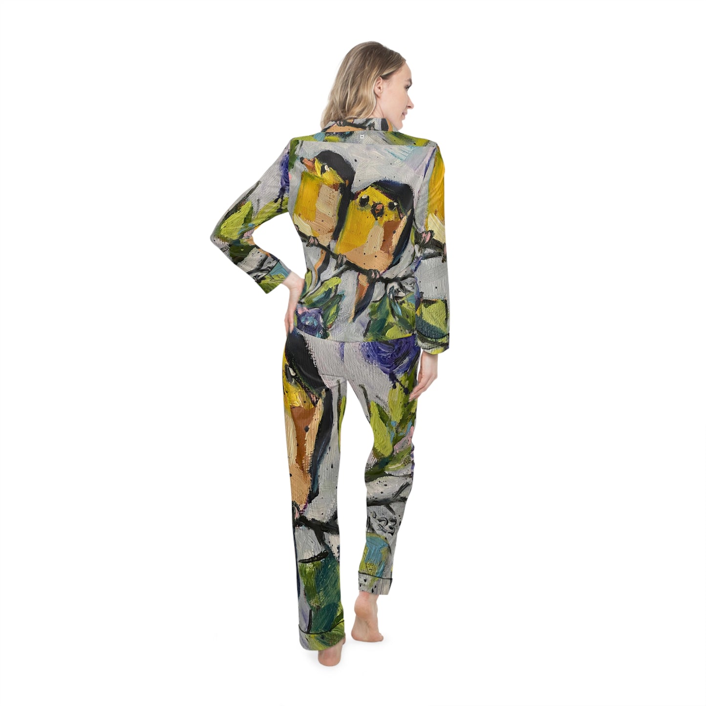 Satin Pajamas - Morning Glory Goldfinches