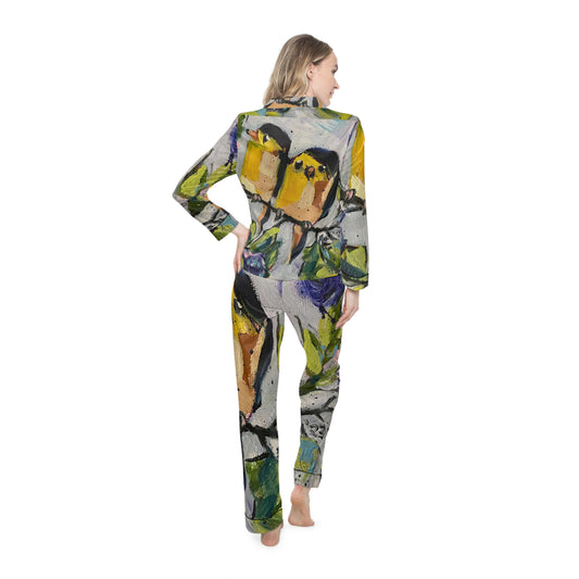 Satin Pajamas - Morning Glory Goldfinches