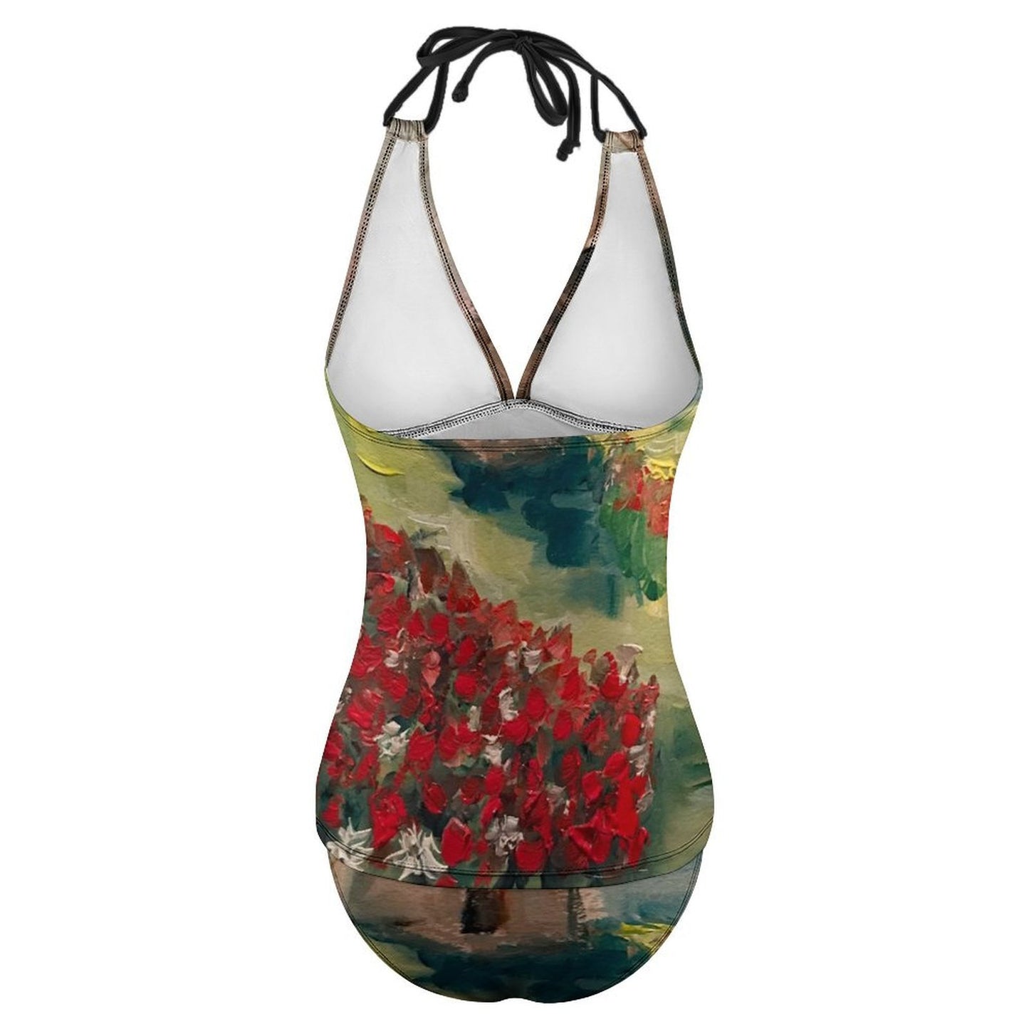 Windmill in a Poppy Field Slim Fit Tankini Split Swimsuit