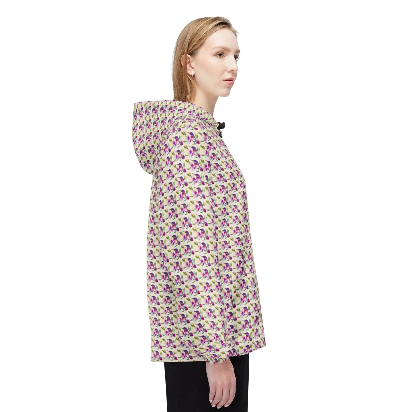Lightweight Windbreaker Jacket — Flutter Pause-Hummingbird Print