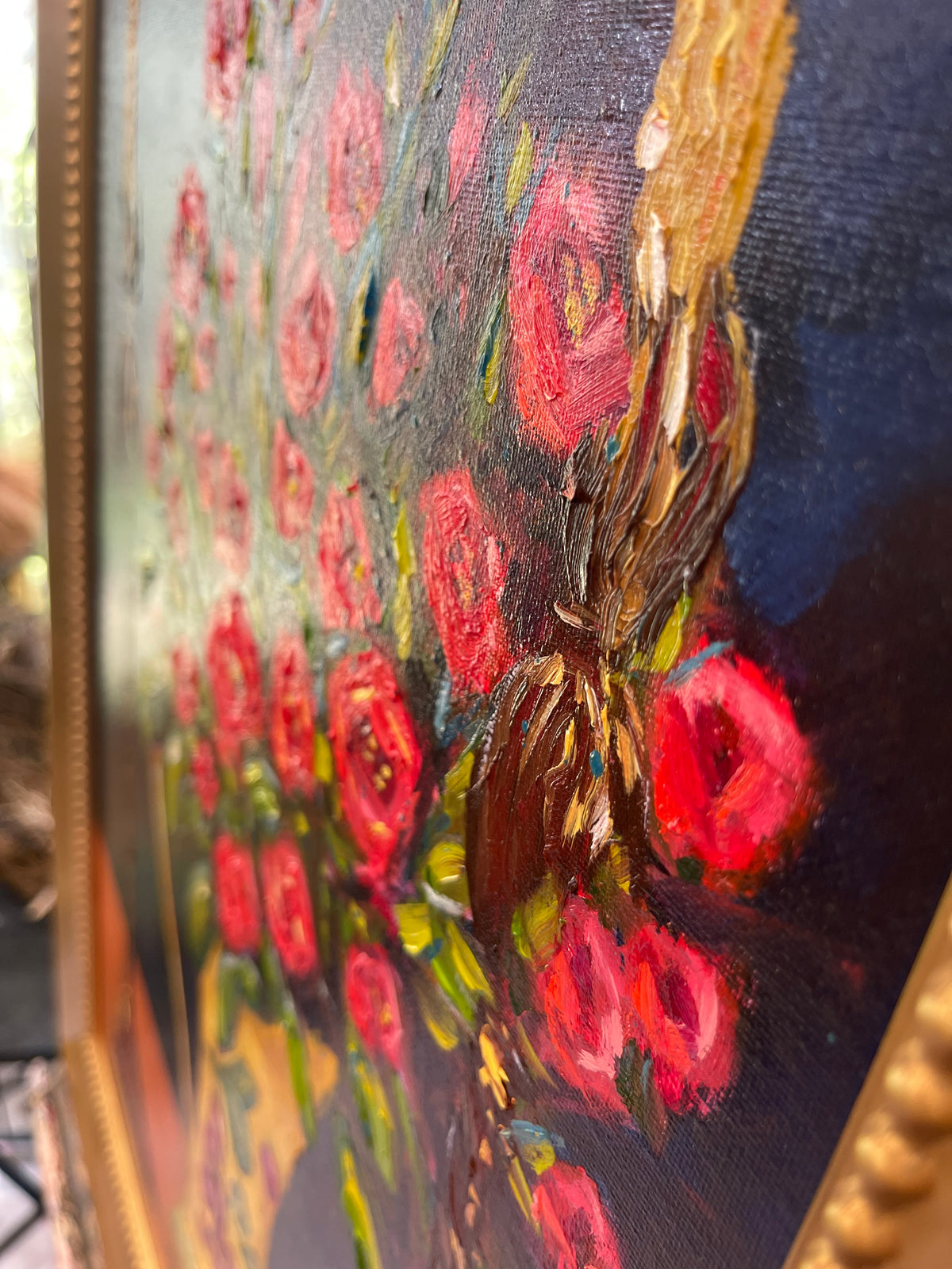 Candlelit Corals-Original Oil Painting Framed