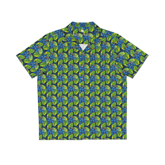 Blueberry Art -Men's Hawaiian Shirt — Elegant Understated Men’s Beach Shirt