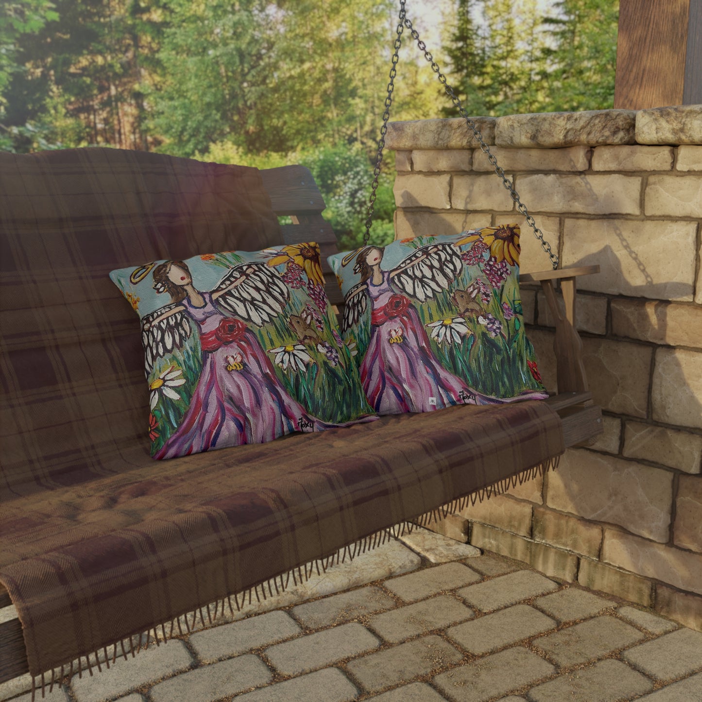 Garden Angel Outdoor Pillows