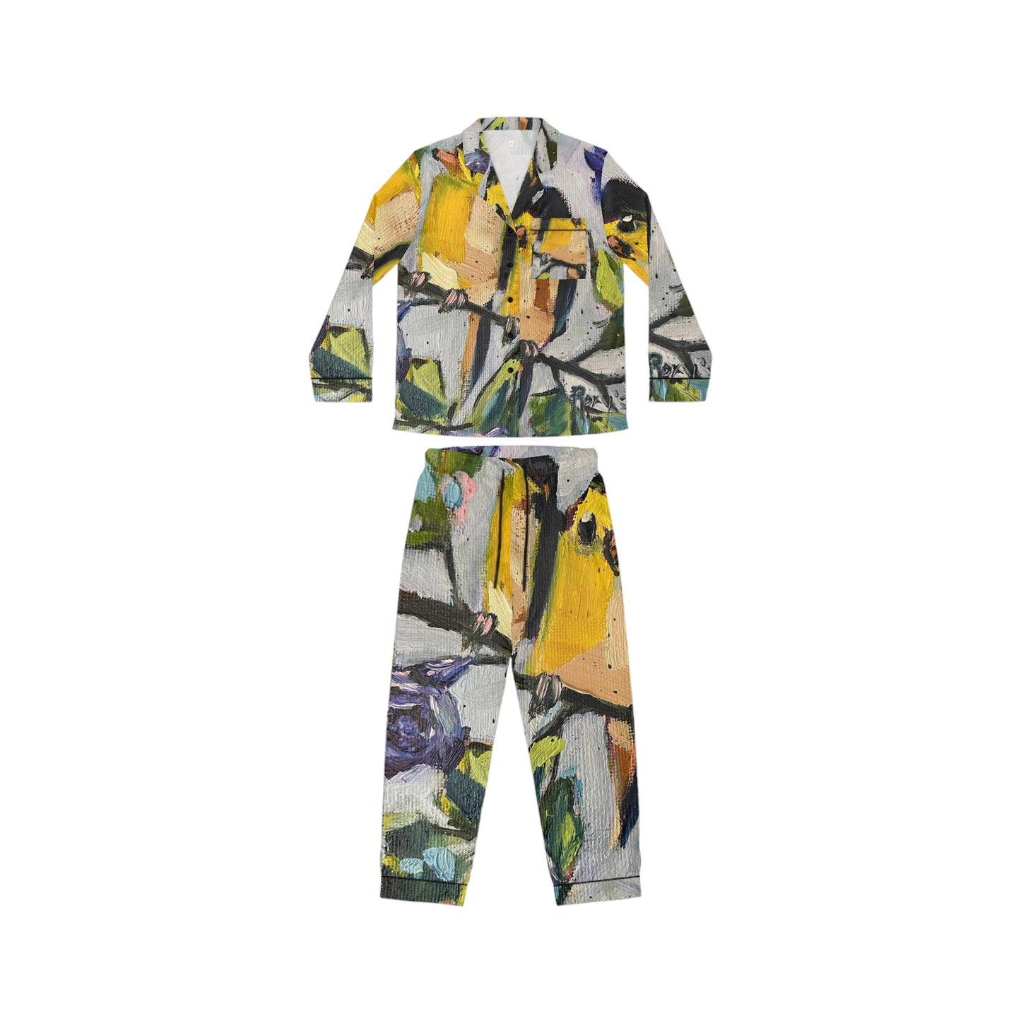 Satin Pajamas - Morning Glory Goldfinches