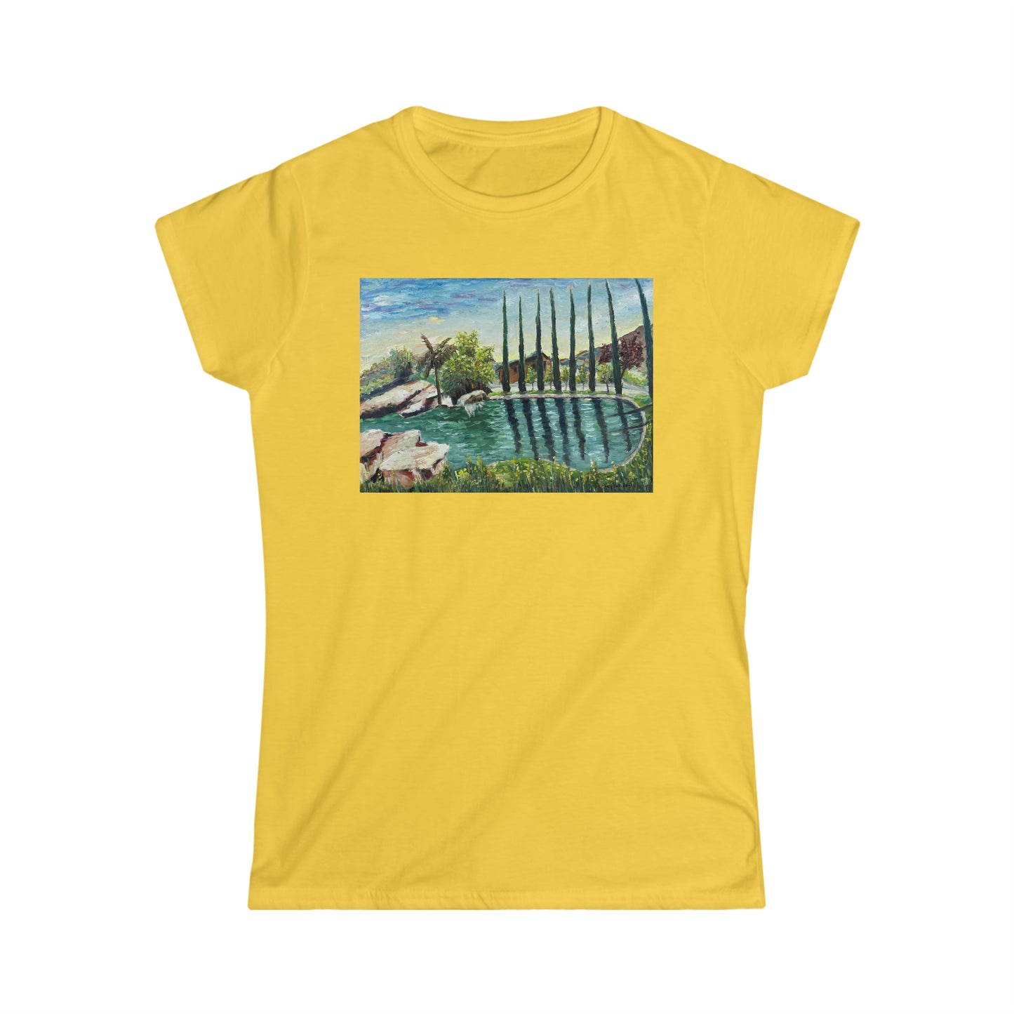 The Pond at Gershon Bachus Vintners Camiseta semiajustada de estilo suave para mujer