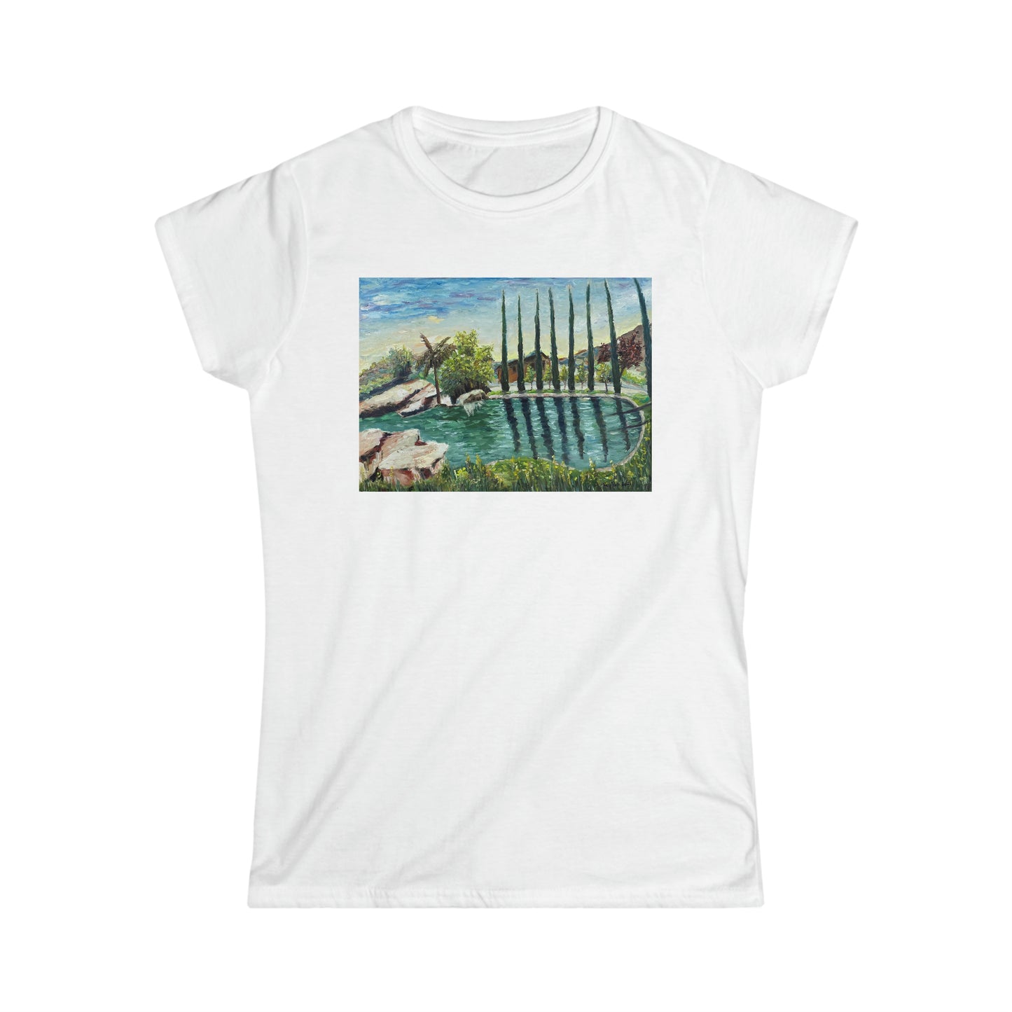 The Pond at Gershon Bachus Vintners Camiseta semiajustada de estilo suave para mujer