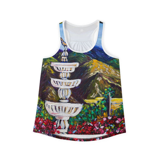 Women's Racerback Tank Top-Fountain Vista-Gershon Bachus Vintners