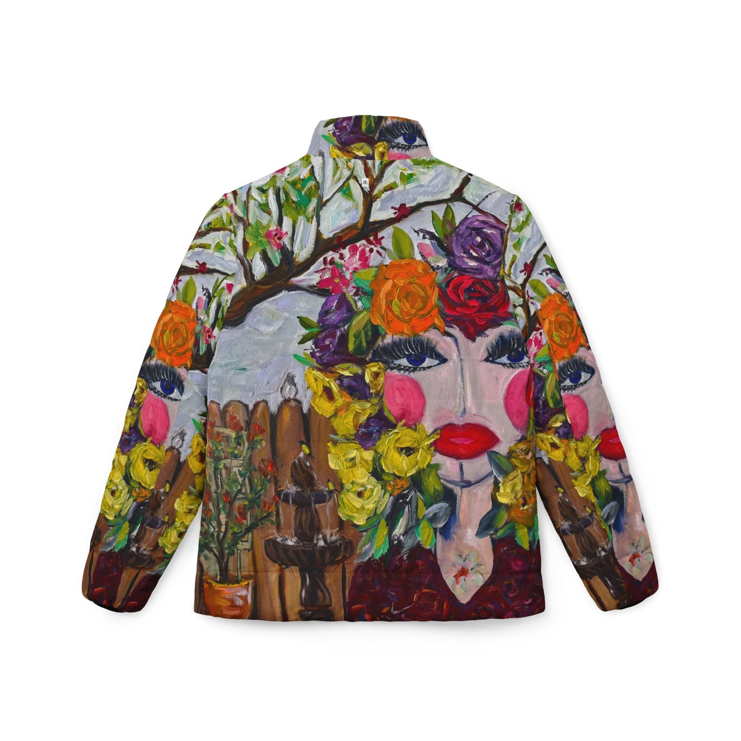 Women's Puffer Jacket - Roxy Rich Fine Art Design-Garden Goddess