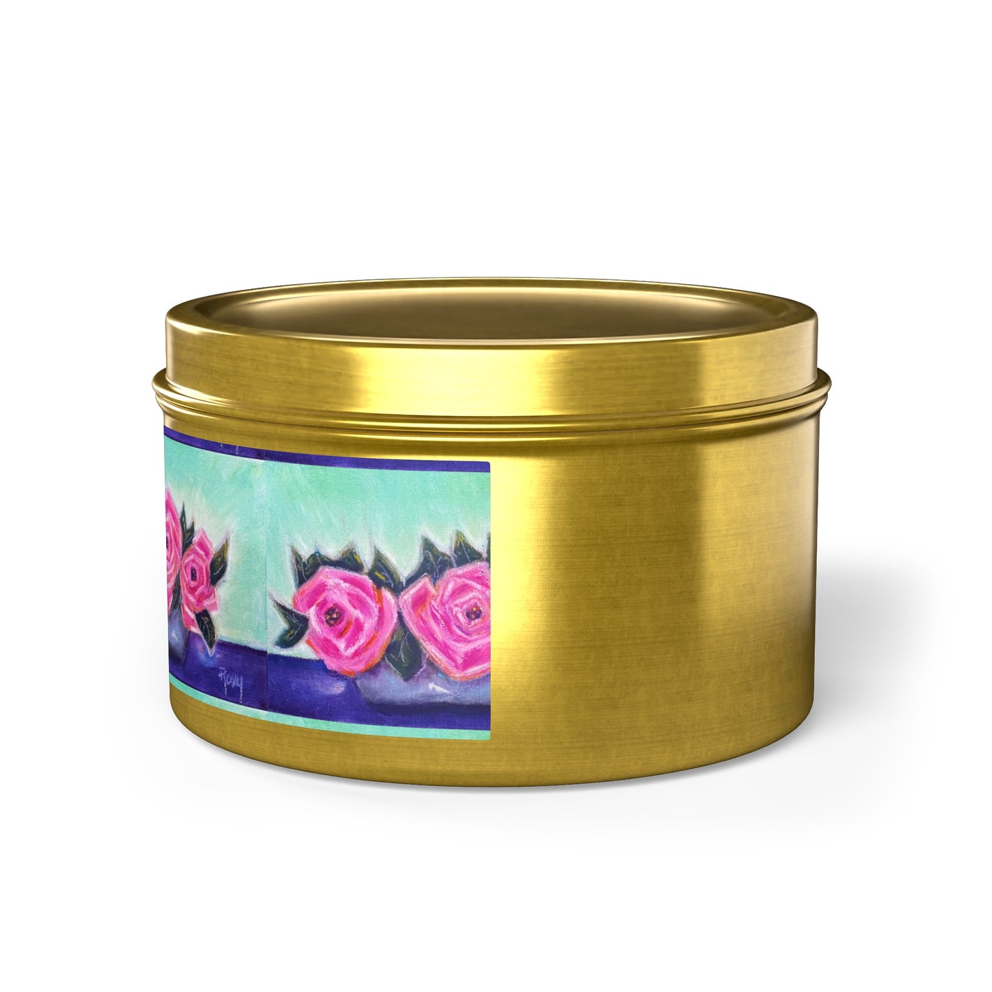 Tin Full of Roses Tin Candle