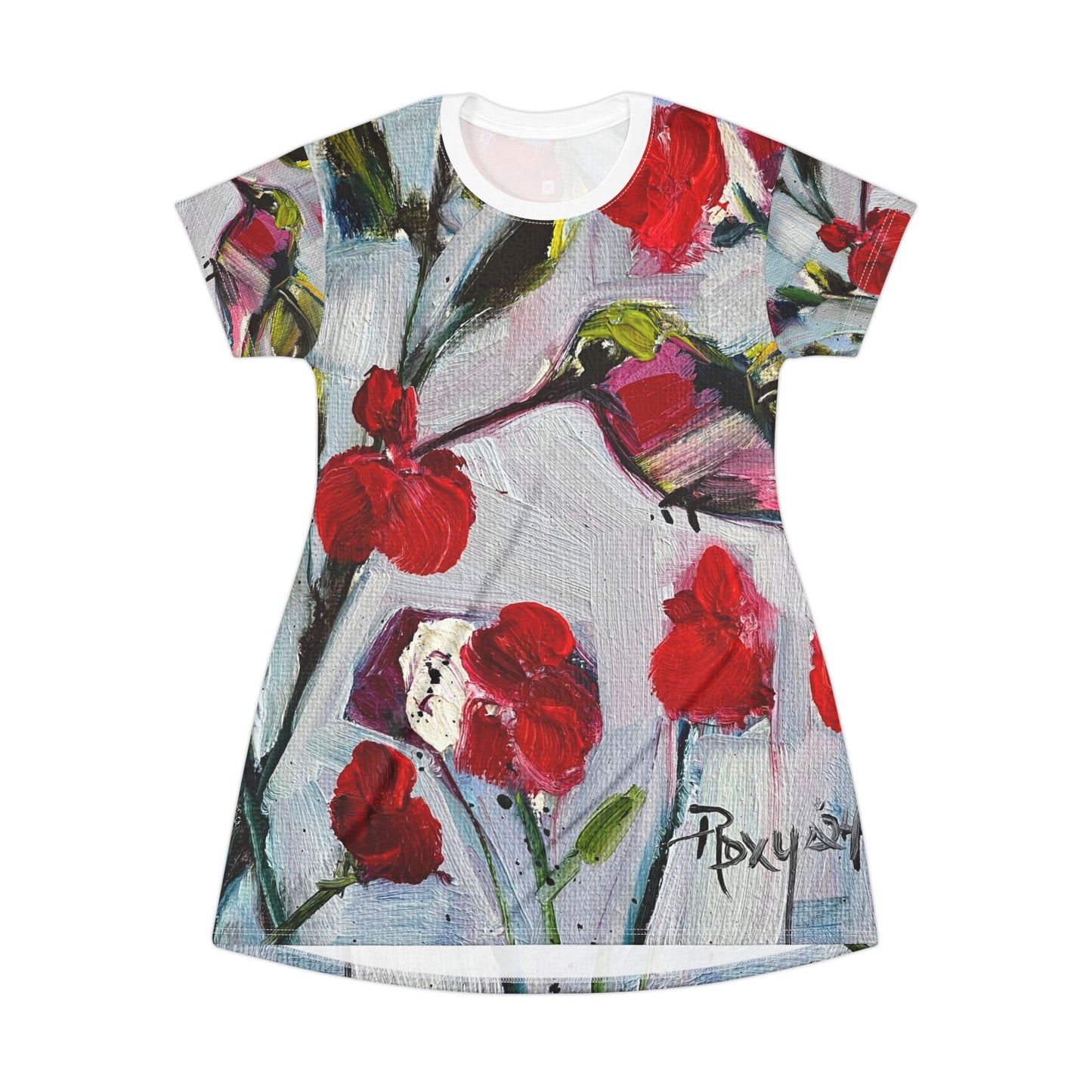 T-Shirt Dress -Hotlips Hummingbird