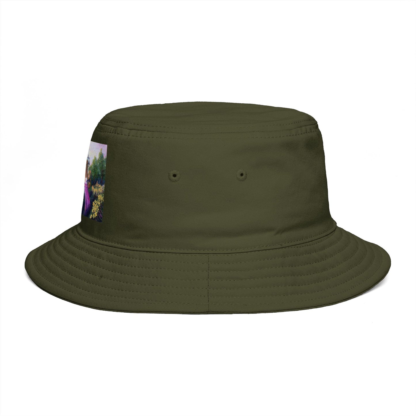 Roxy Rich Fine Art -Girl in a Lavender Field - Stylish Durable Bucket Hat