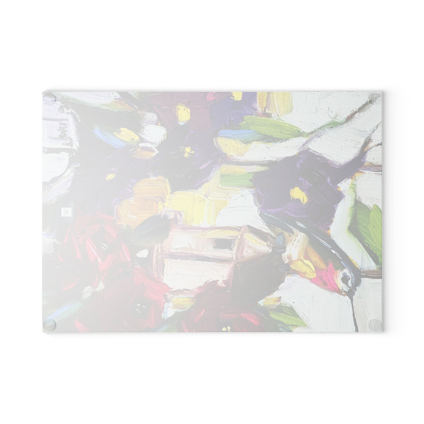 Hummingbird by the Window Glass Cutting Board