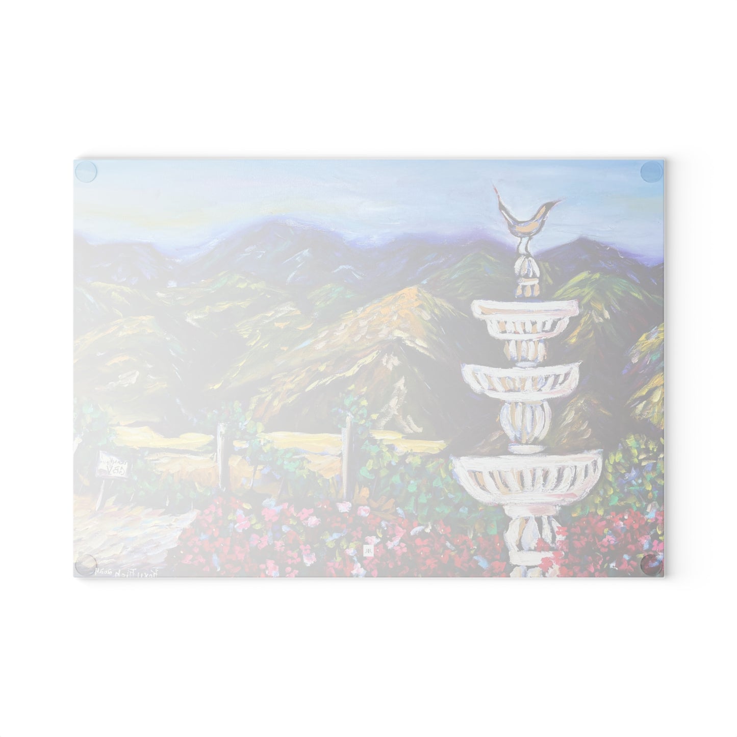 Fountain Vista at GBV Glass Cutting Board