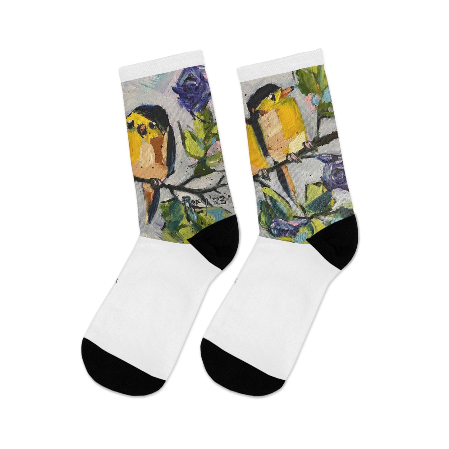 Morning Glory Goldfinches Socks