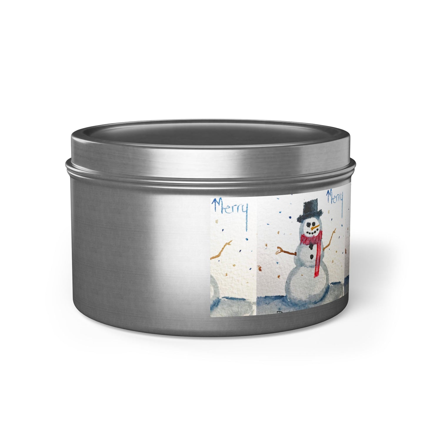 Tin Candle-Merry Snowman