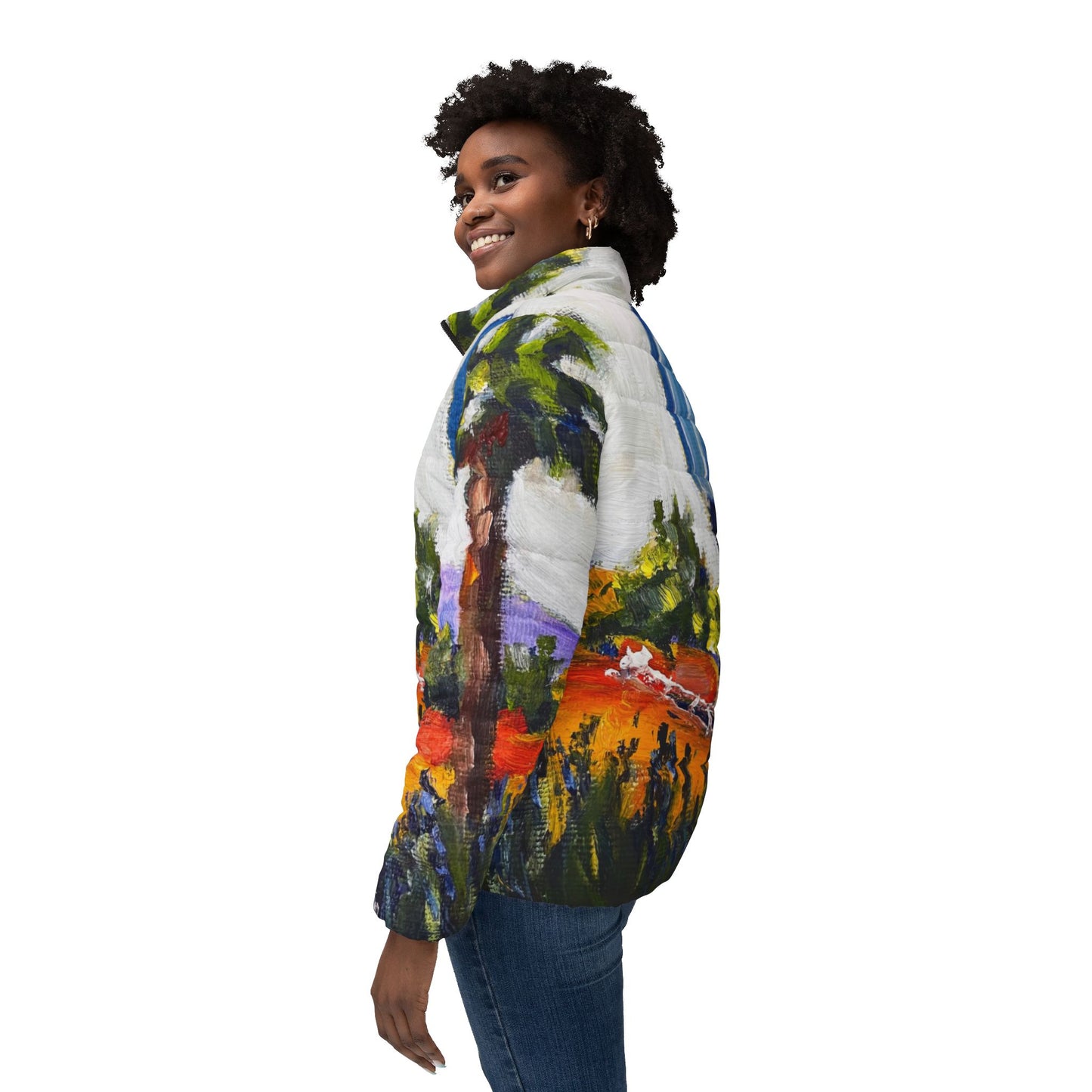 Women's Puffer Jacket - Roxy Rich Fine Art -Balloons by Lorenzi