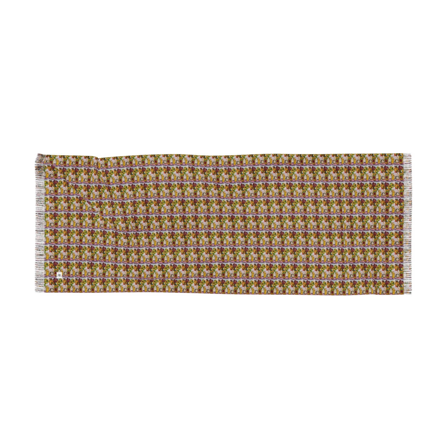 Colorful Scarf — Artistic Lightweight Neck Wrap- Petals on my Patio