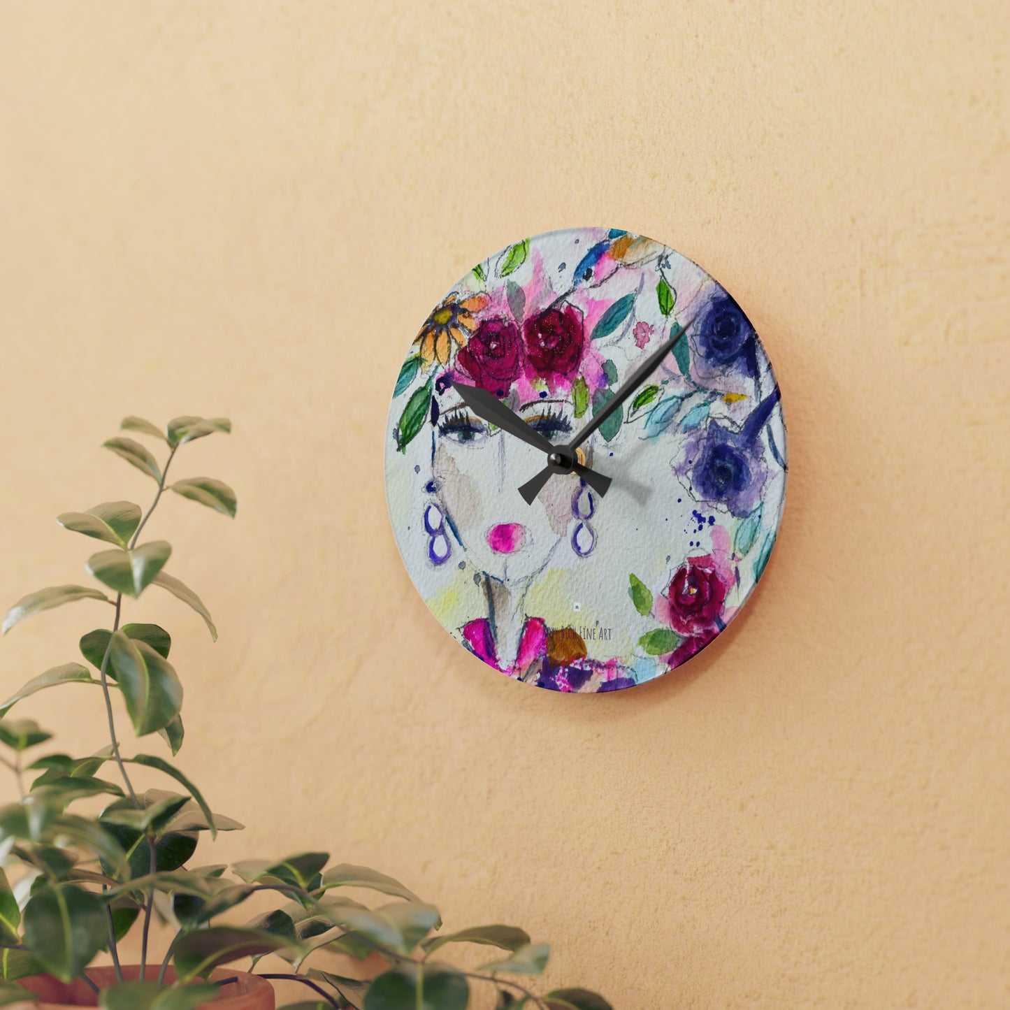 Horloge murale en acrylique colibri haute couture