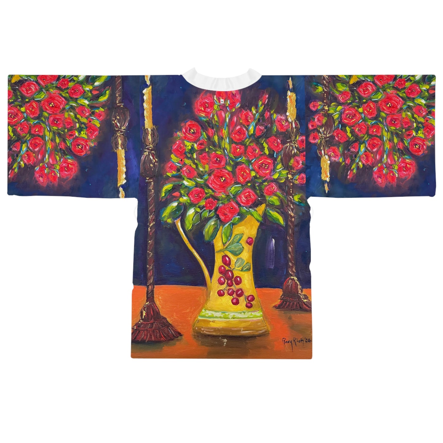 Kimono Robe-Candlelit Corals — Romantic  Gift for Her