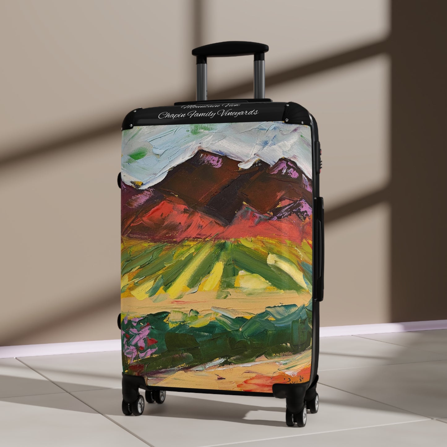 Mountain View Chapin Family Vineyards Carry on Suitcase (Choose from 3 sizes)