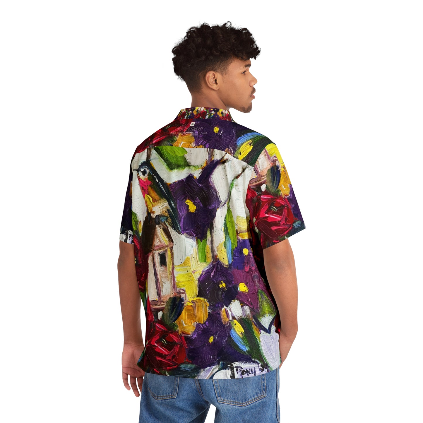 Hummingbird by the Window Men's Hawaiian Shirt