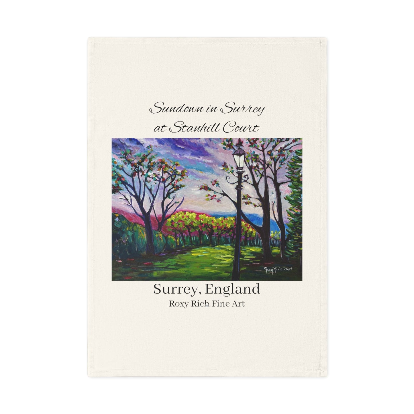 Sundown in Surrey at Stanhill Court Organic Vegan Cotton Tea Towel