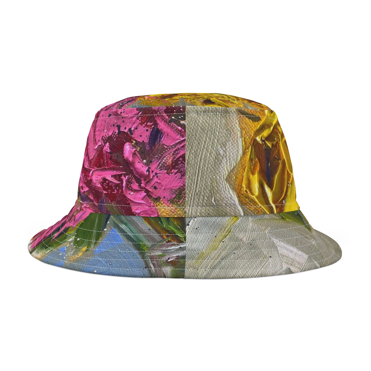 Pink and Yellow Roses Bucket Hat