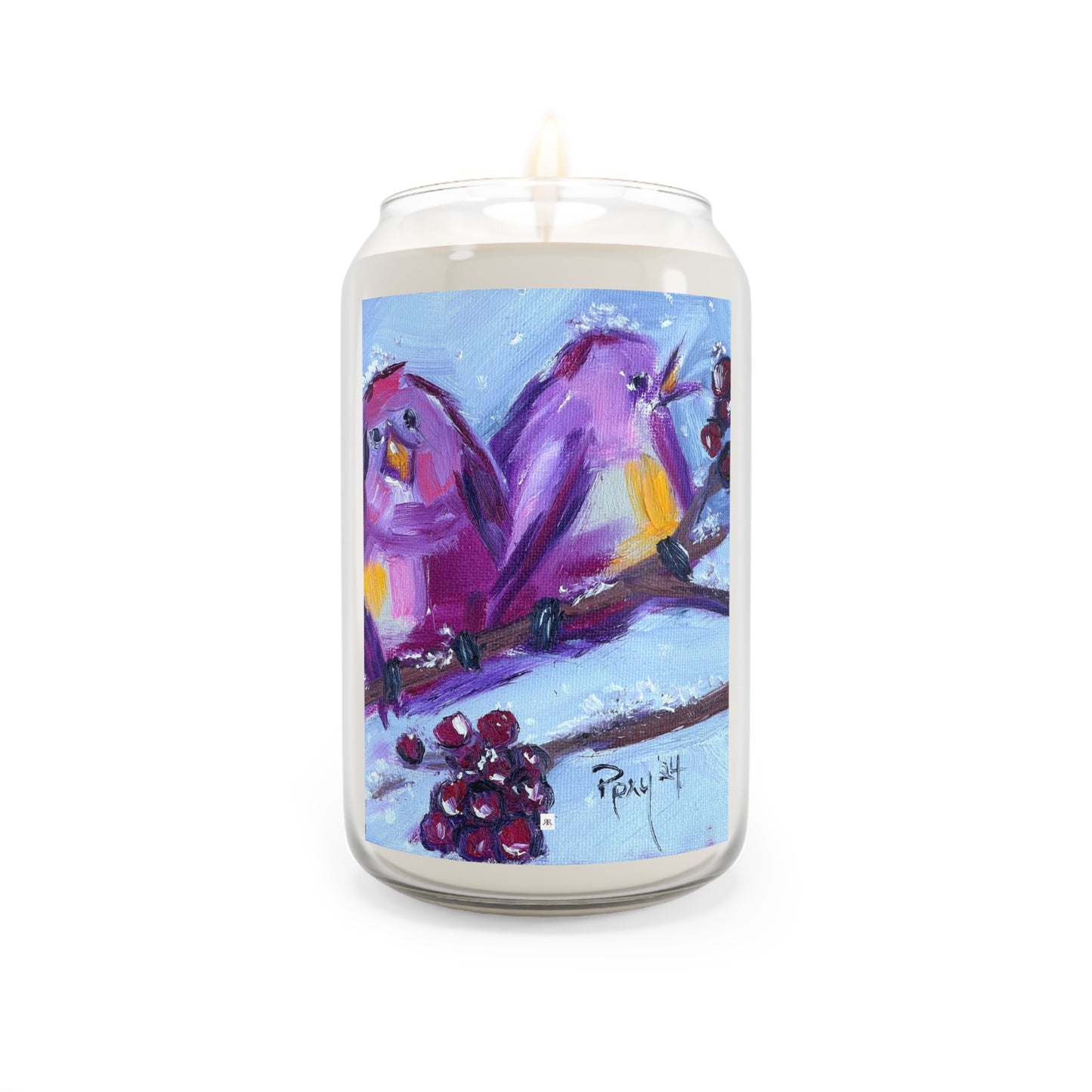 Scented Candle, 13.75oz-Adorable Chirpy Winter Birds