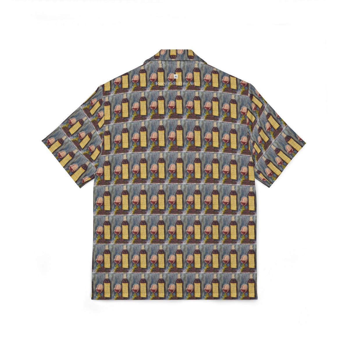 Men's Hawaiian Camp Shirt — GBV Vertunmus Wine and Clique Glass, Day-to-Evening Resort Shirt