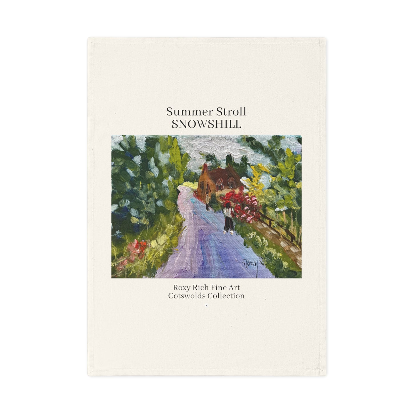 Organic Vegan Cotton Tea Towel -Summer Stroll Snowshill- Cotswolds