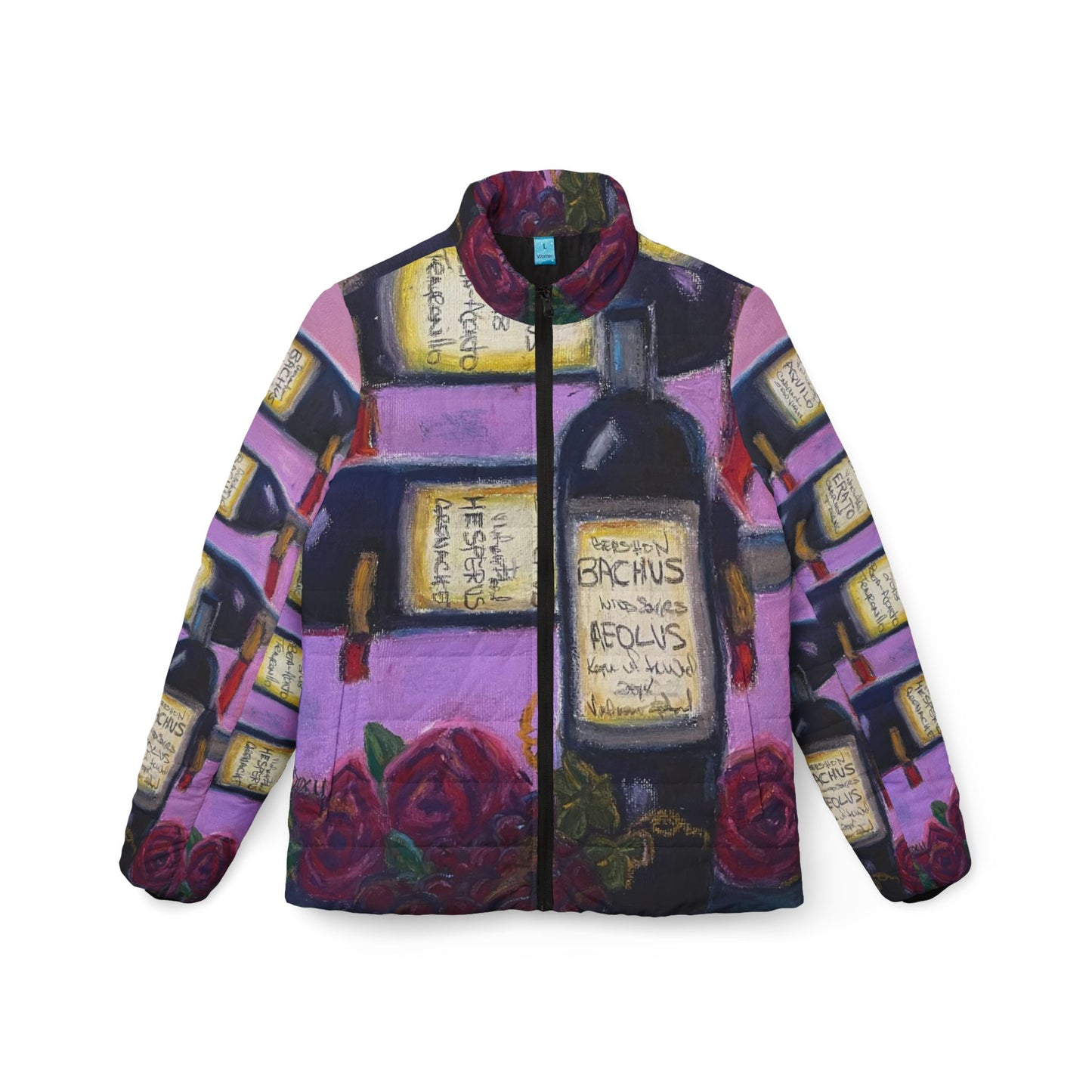 Women's Puffer Jacket - Roxy Rich Fine Art -Bachus Reserves-GBV Wine Rack and Roses
