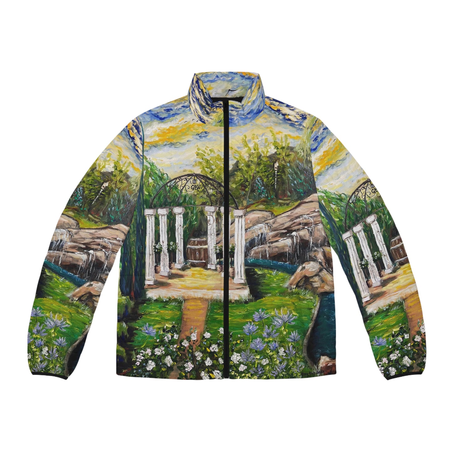 Men's Puffer Jacket - Roxy Rich Art, Unique Bright Colors-The Pergola at  GBV
