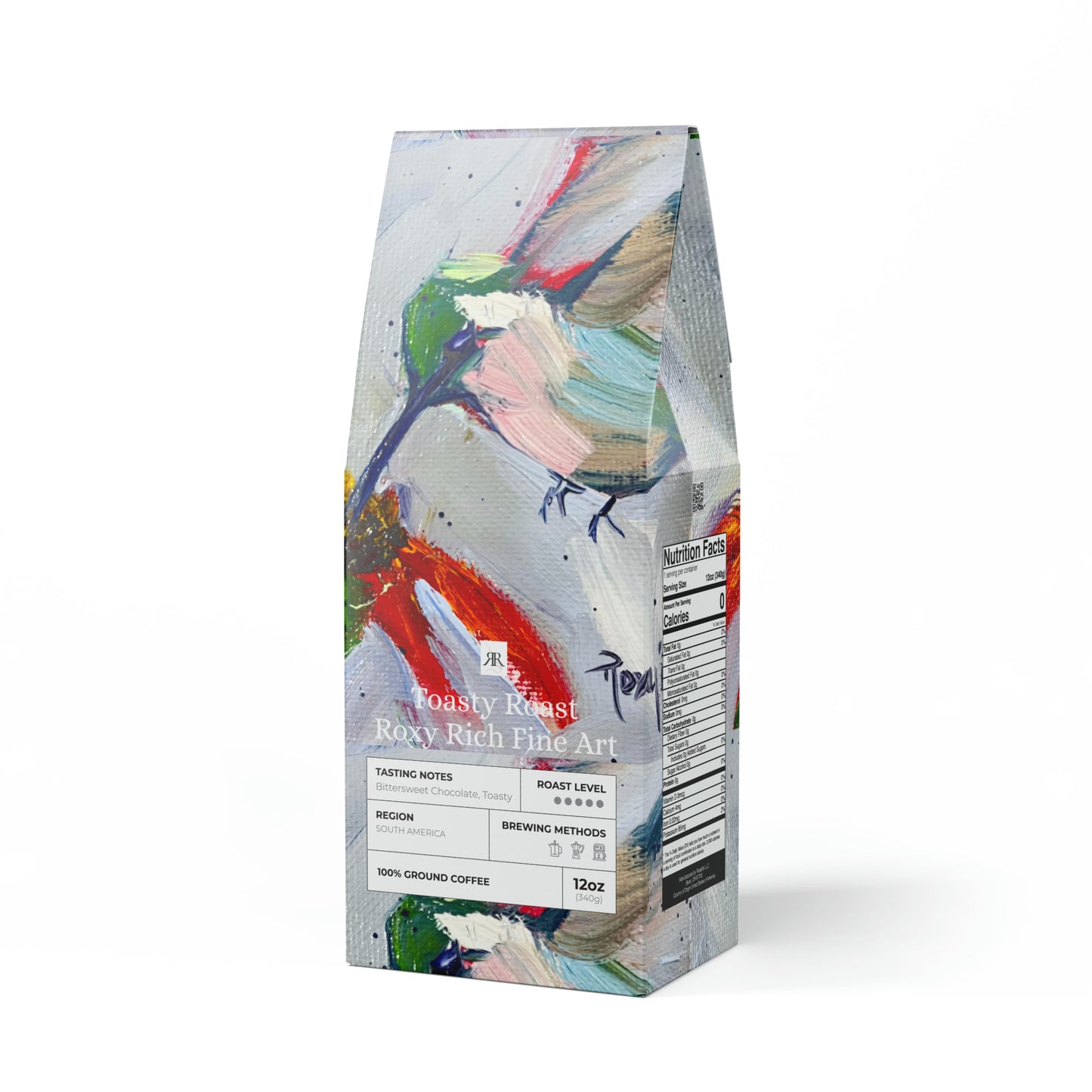 Hummingbird at a Coneflower- Toasty Roast Coffee 12.0z Bag