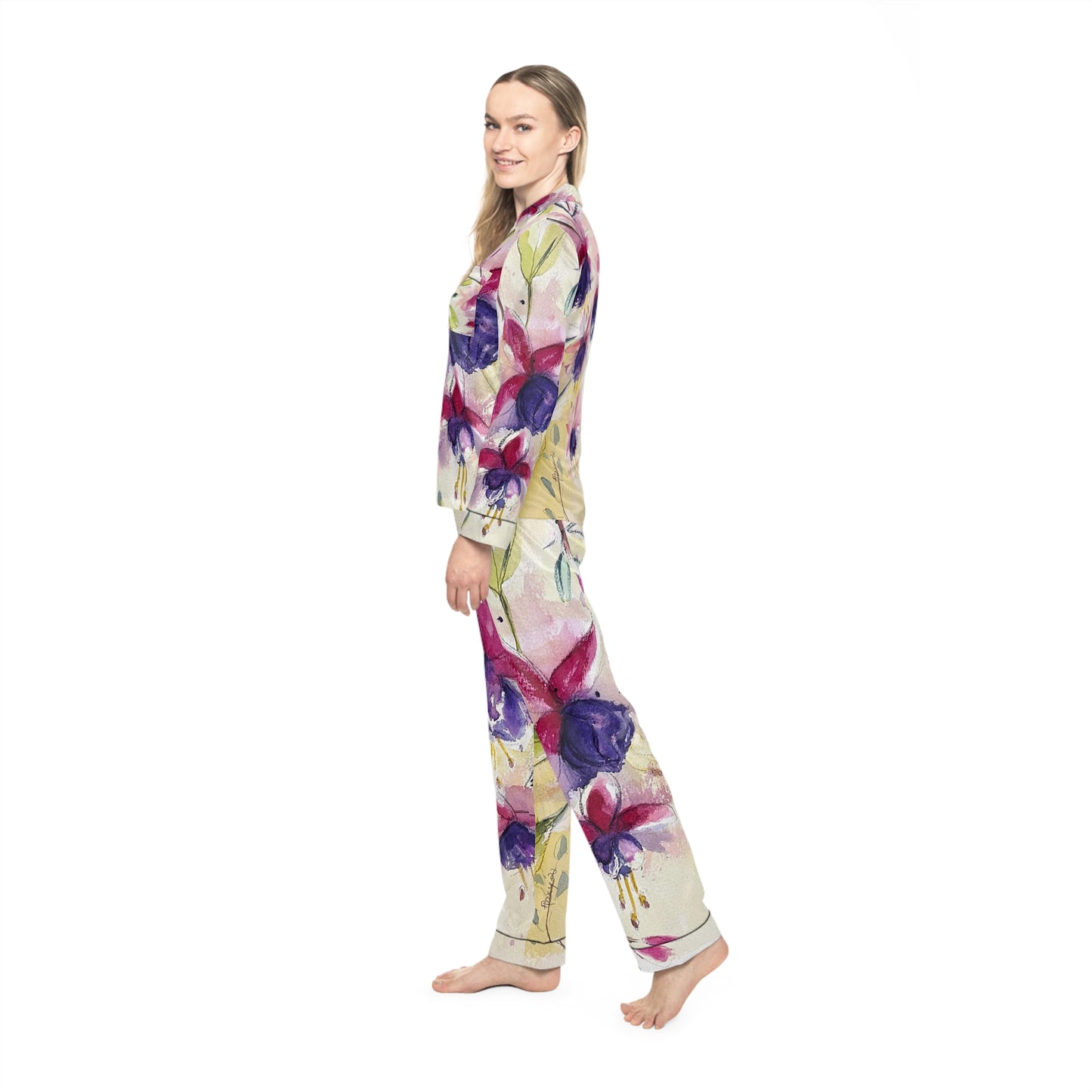 Satin Pajamas - Fluffy Fuchsias