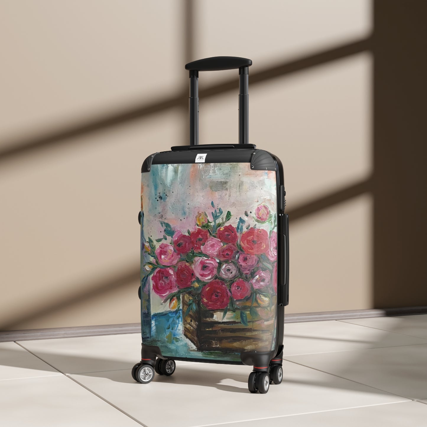 "Wine and Ranunculas" Carry on Suitcase